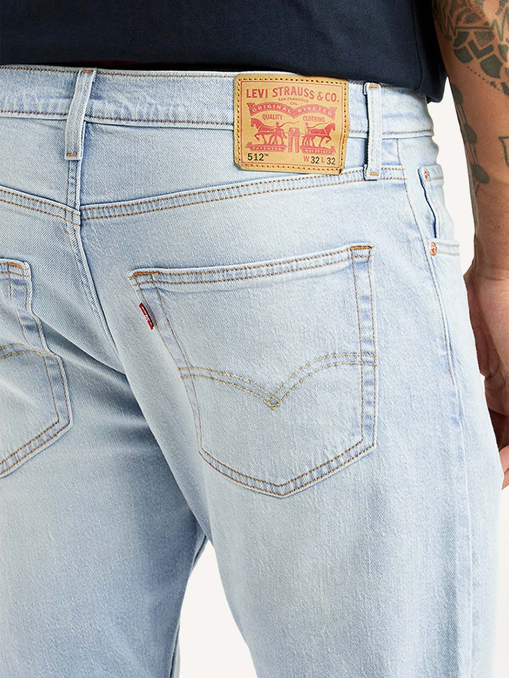 Men's 512 Light Blue Slim Tapered Fit Mid Rise Jeans - Image 5
