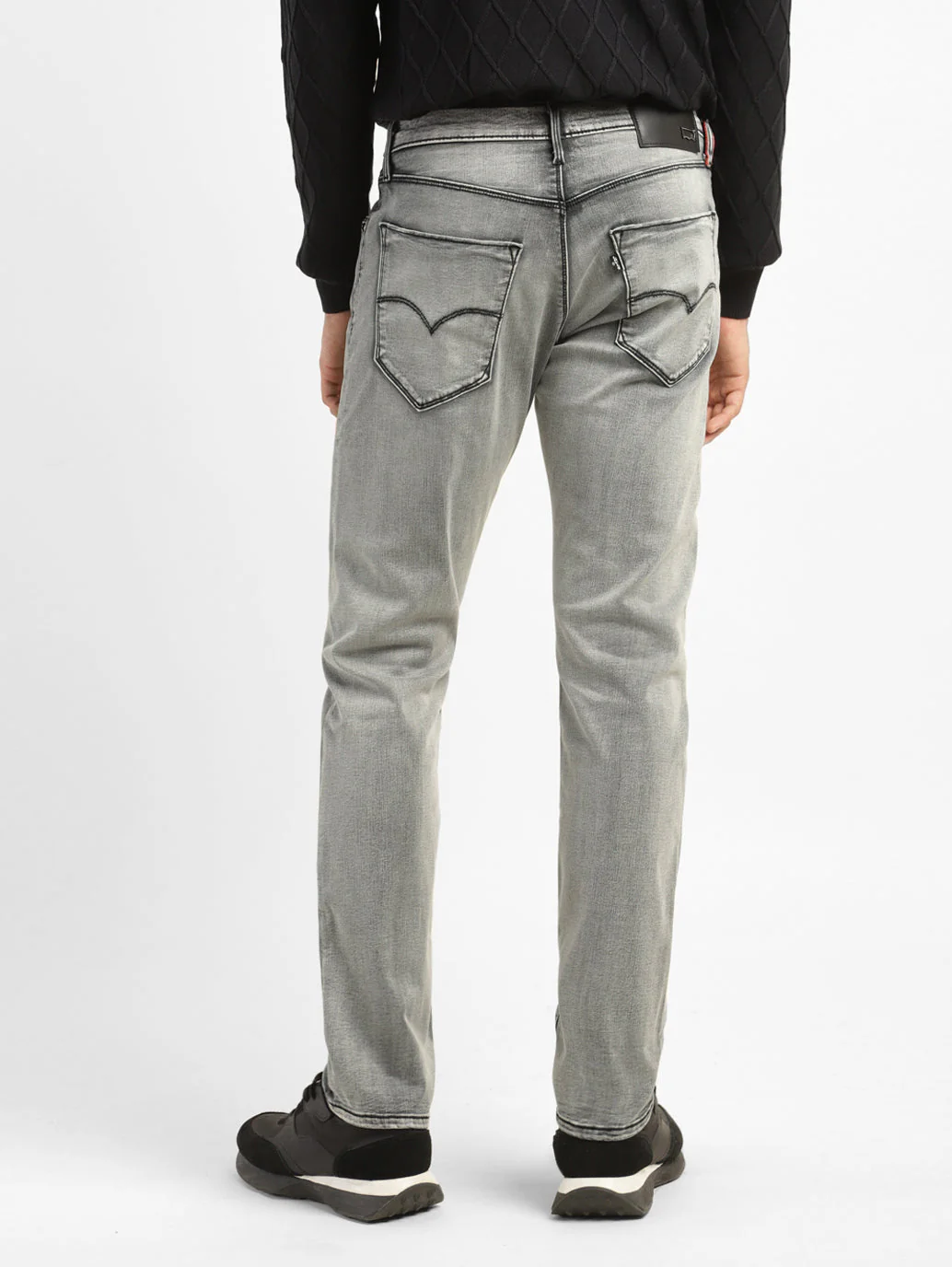 Men's Redloop 512 Grey Slim Tapered Fit Mid Rise Jeans - Image 3