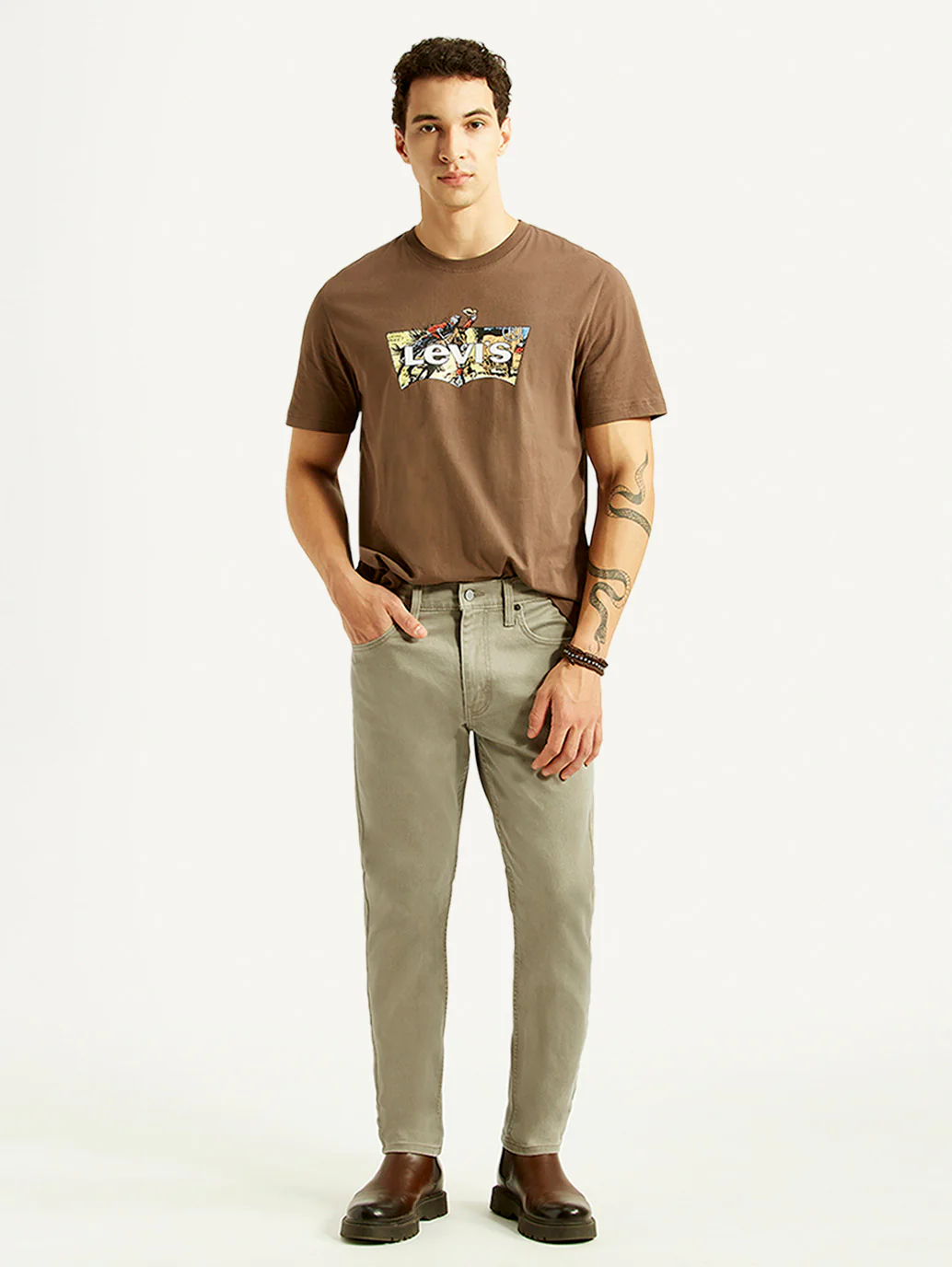 Men's 512 Light Grey Slim Tapered Fit Mid Rise Jeans