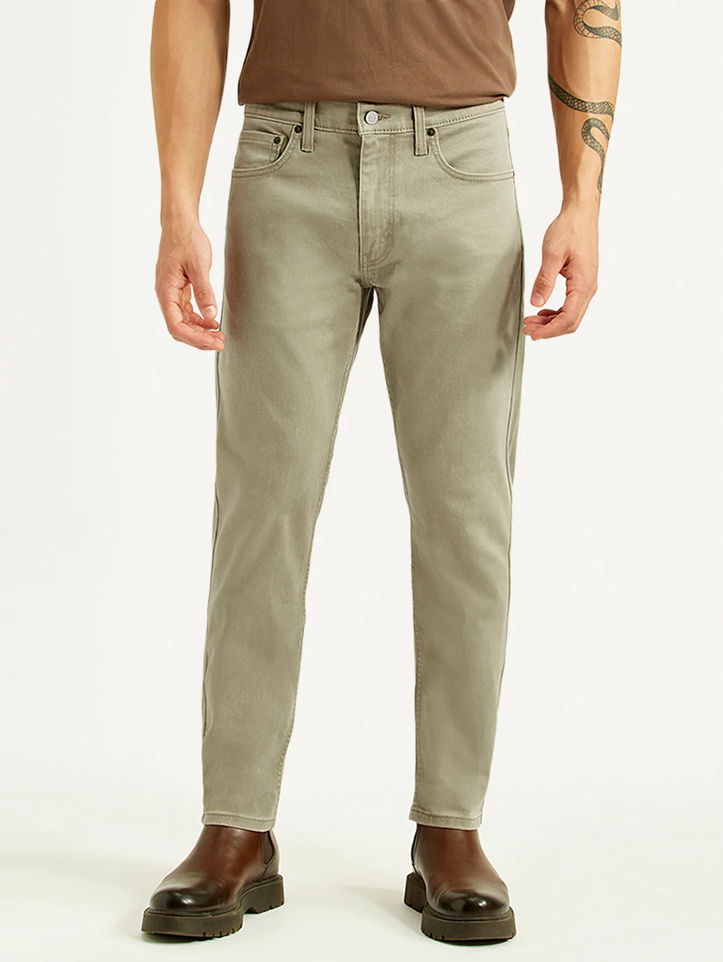 Men's 512 Light Grey Slim Tapered Fit Mid Rise Jeans - Image 3