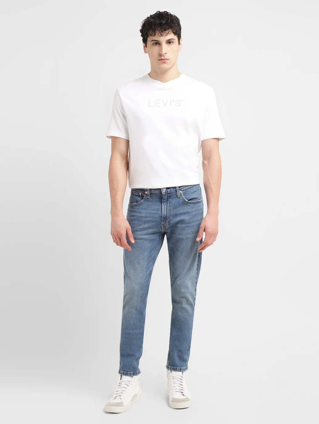 Men's 512 Blue Slim Tapered Fit Mid Rise Jeans - Image 7