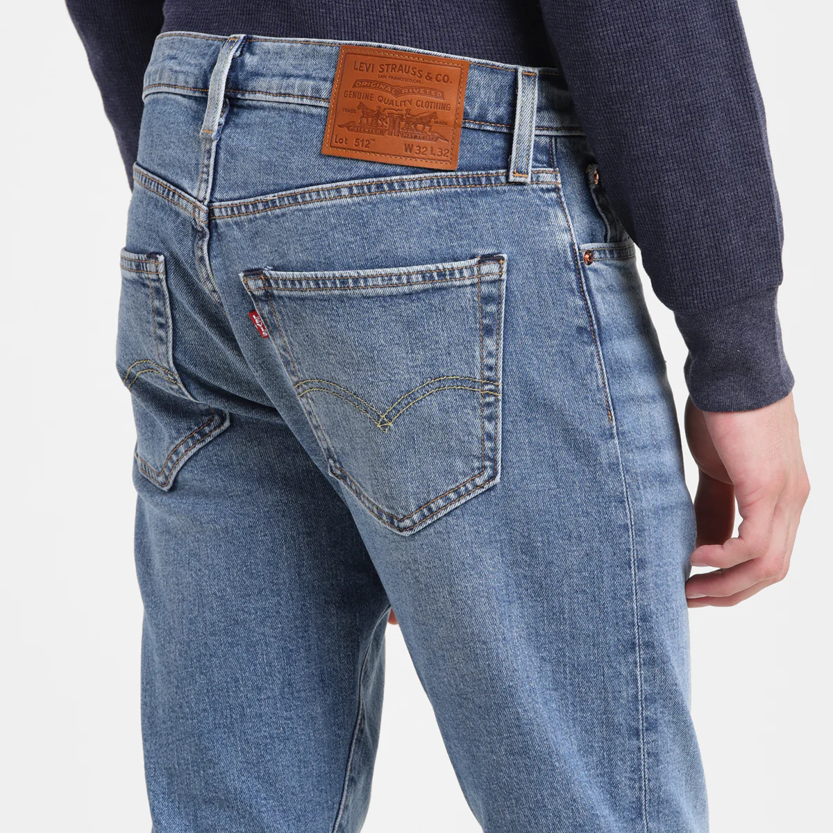 Men's 512 Blue Slim Tapered Fit Mid Rise Jeans - Image 7
