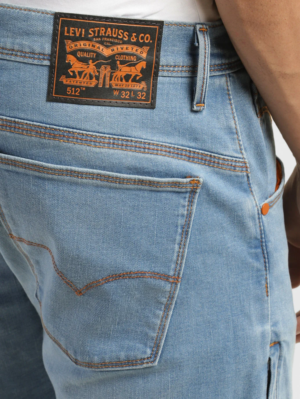 Men's 512 Blue Slim Tapered Fit Mid Rise Jeans - Image 6
