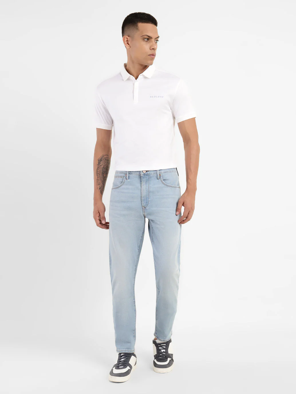 Men's Redloop 512 Blue Slim Tapered Fit Mid Rise Jeans - Image 2