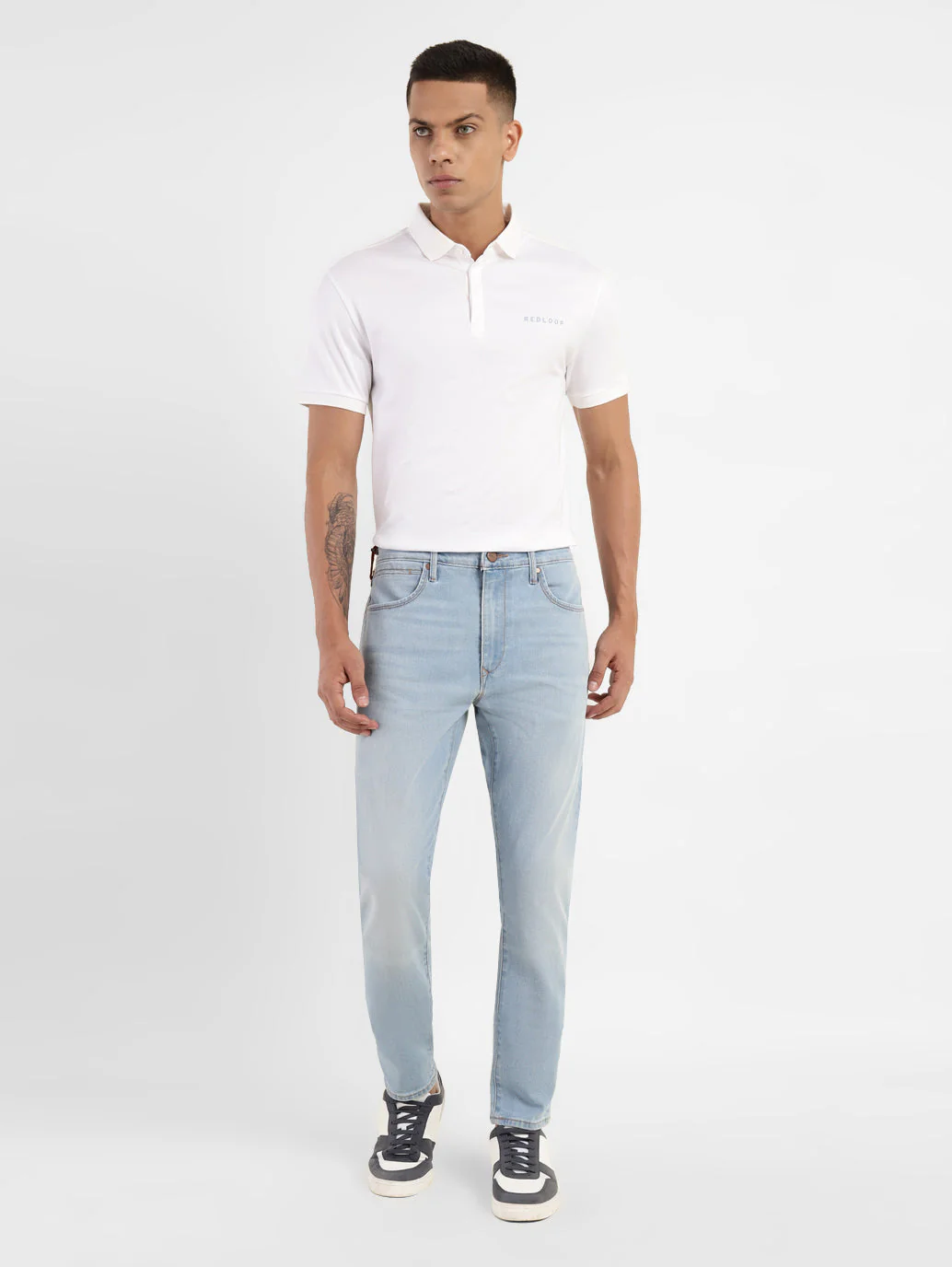 Men's Redloop 512 Blue Slim Tapered Fit Mid Rise Jeans - Image 8