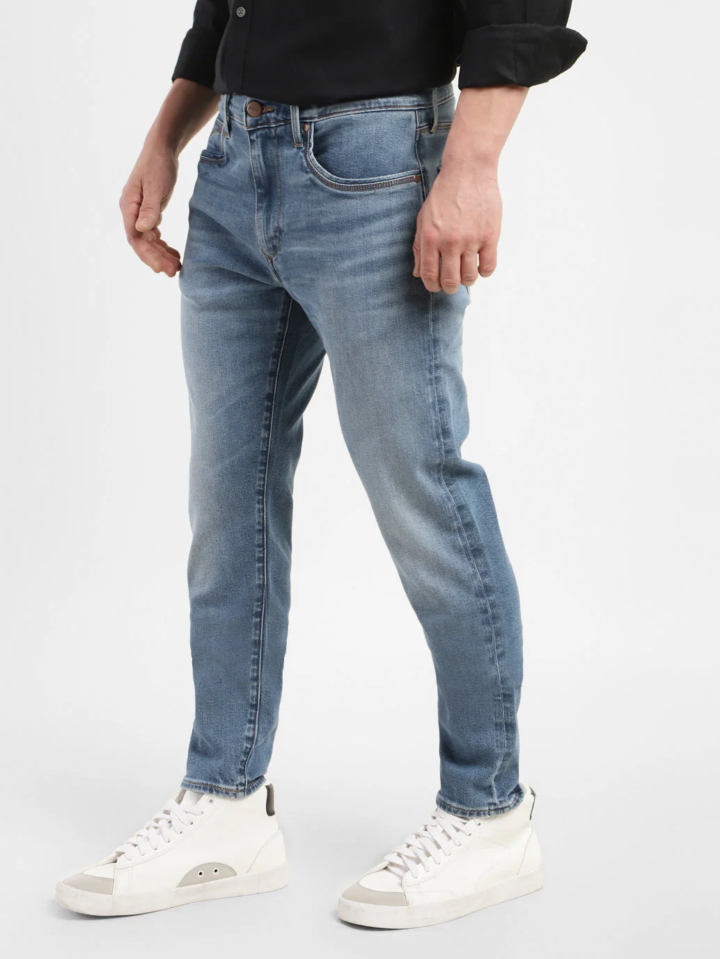 Men's Redloop 512 Blue Slim Tapered Fit Mid Rise Jeans - Image 5