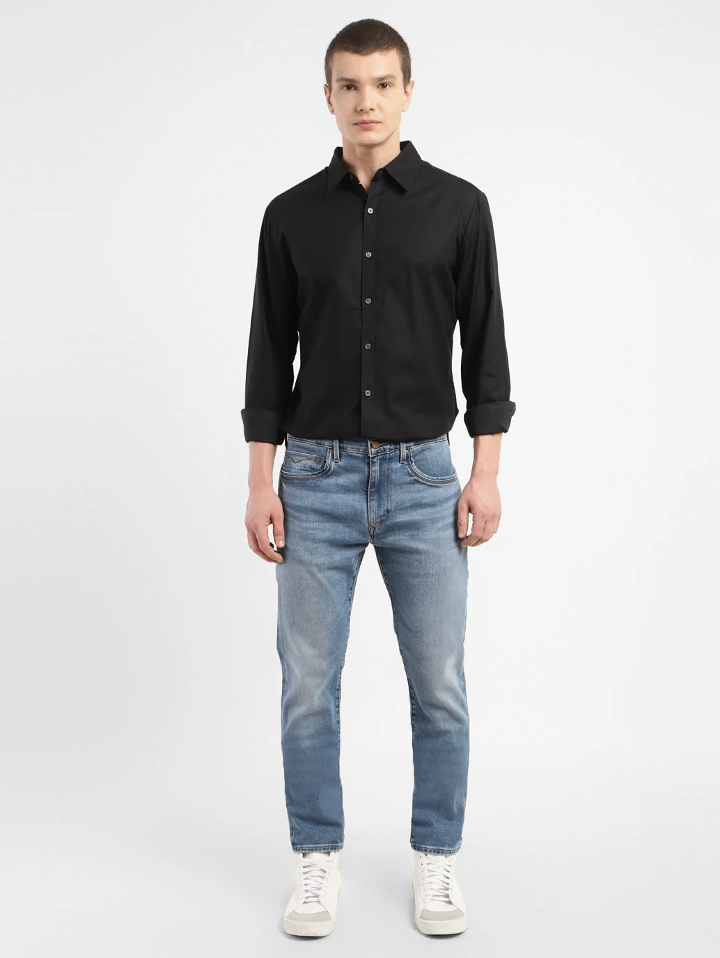 Men's Redloop 512 Blue Slim Tapered Fit Mid Rise Jeans - Image 8