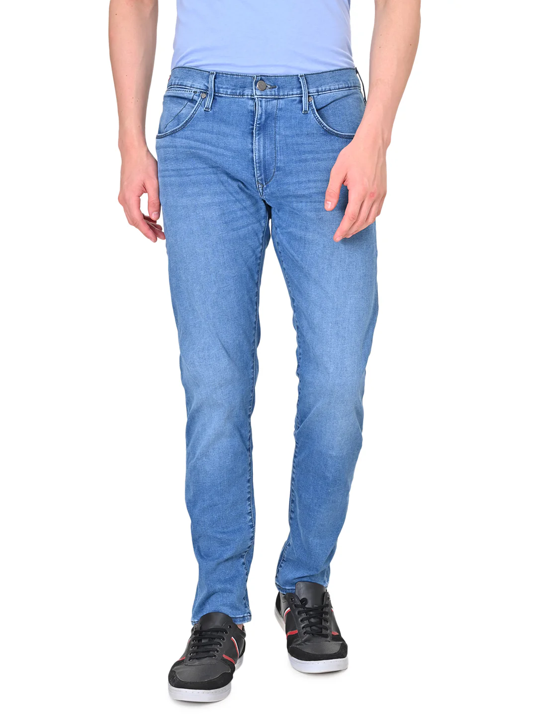 Men's Redloop 512 Blue Slim Tapered Fit Mid Rise Jeans - Image 8