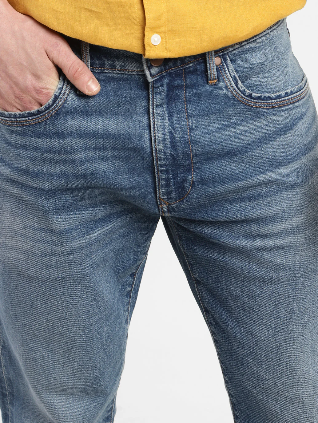 Men's Redloop 512 Blue Slim Tapered Fit Mid Rise Jeans - Image 6