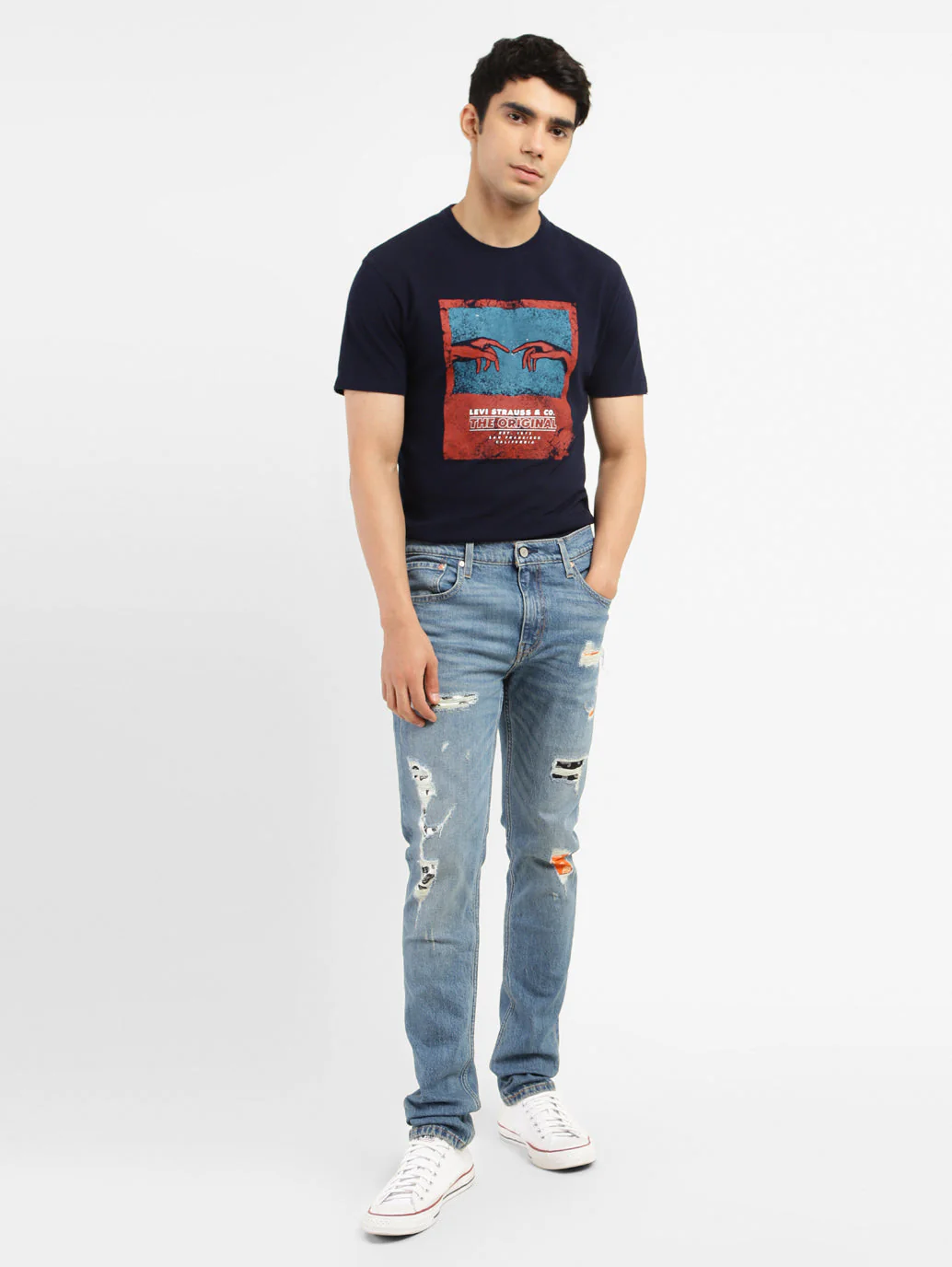 Men's 512 Blue Slim Tapered Fit Mid Rise Jeans - Image 2