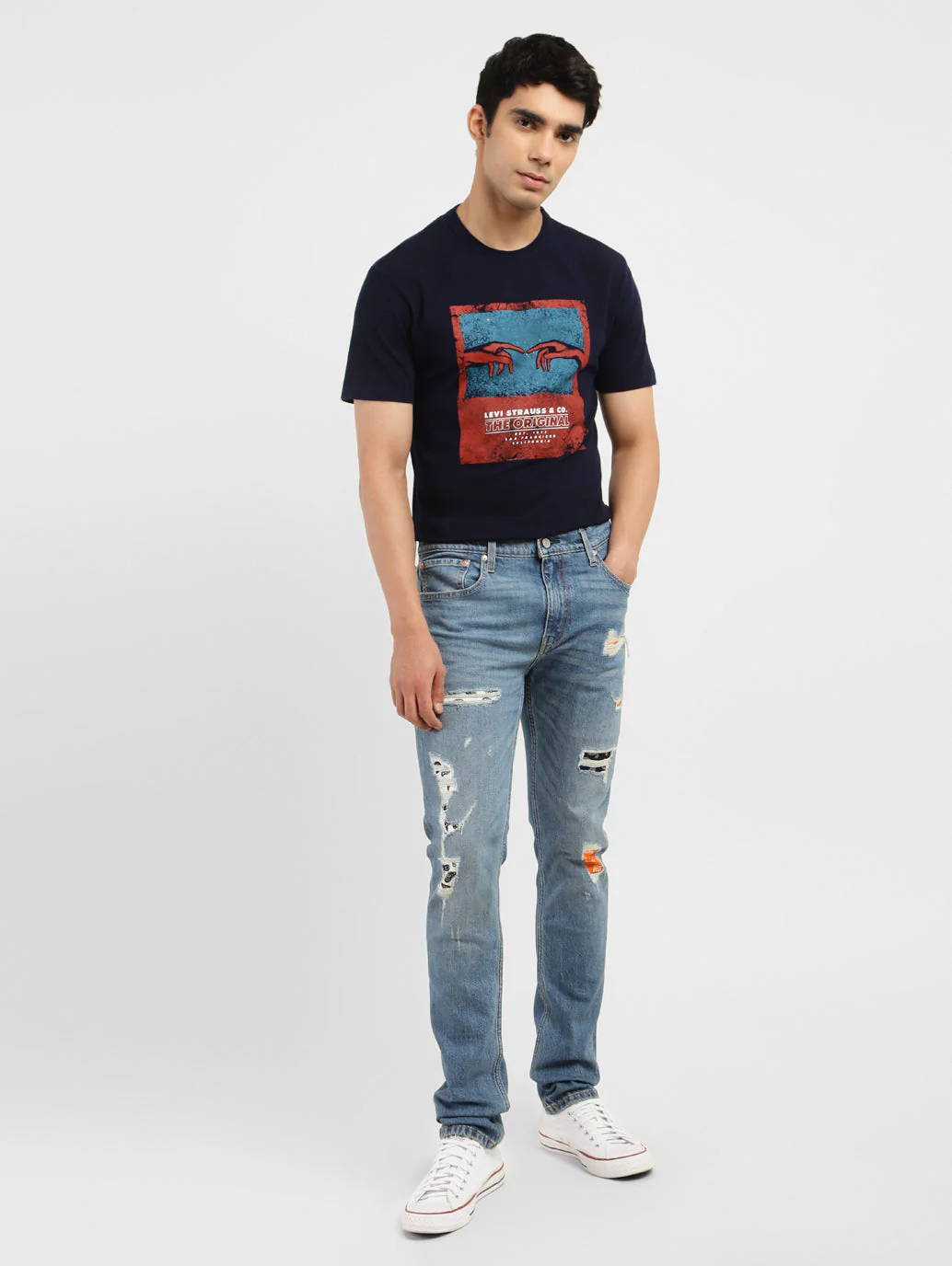 Men's 512 Blue Slim Tapered Fit Mid Rise Jeans - Image 8