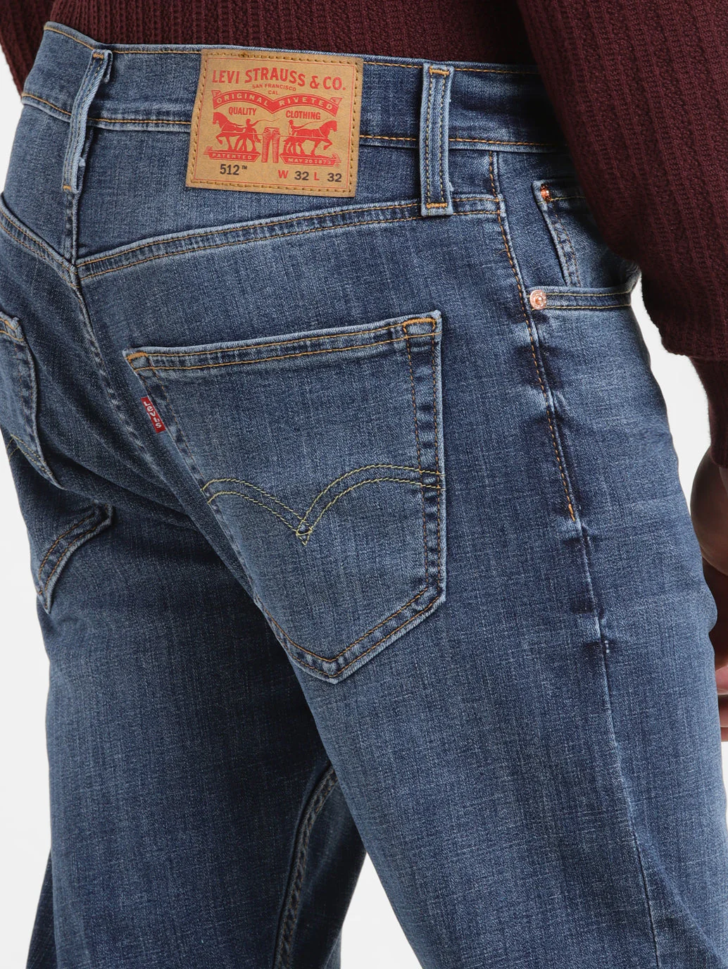 Men's 512 Blue Slim Tapered Fit Mid Rise Jeans - Image 10