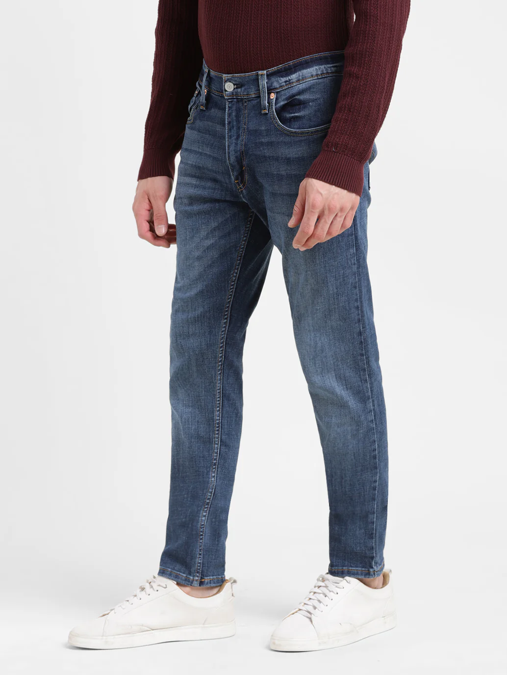 Men's 512 Blue Slim Tapered Fit Mid Rise Jeans - Image 7