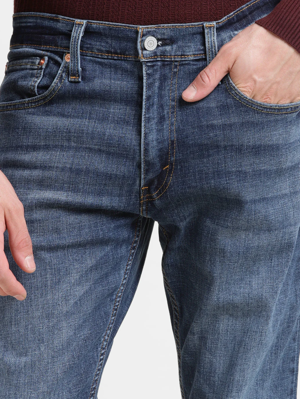 Men's 512 Blue Slim Tapered Fit Mid Rise Jeans - Image 8