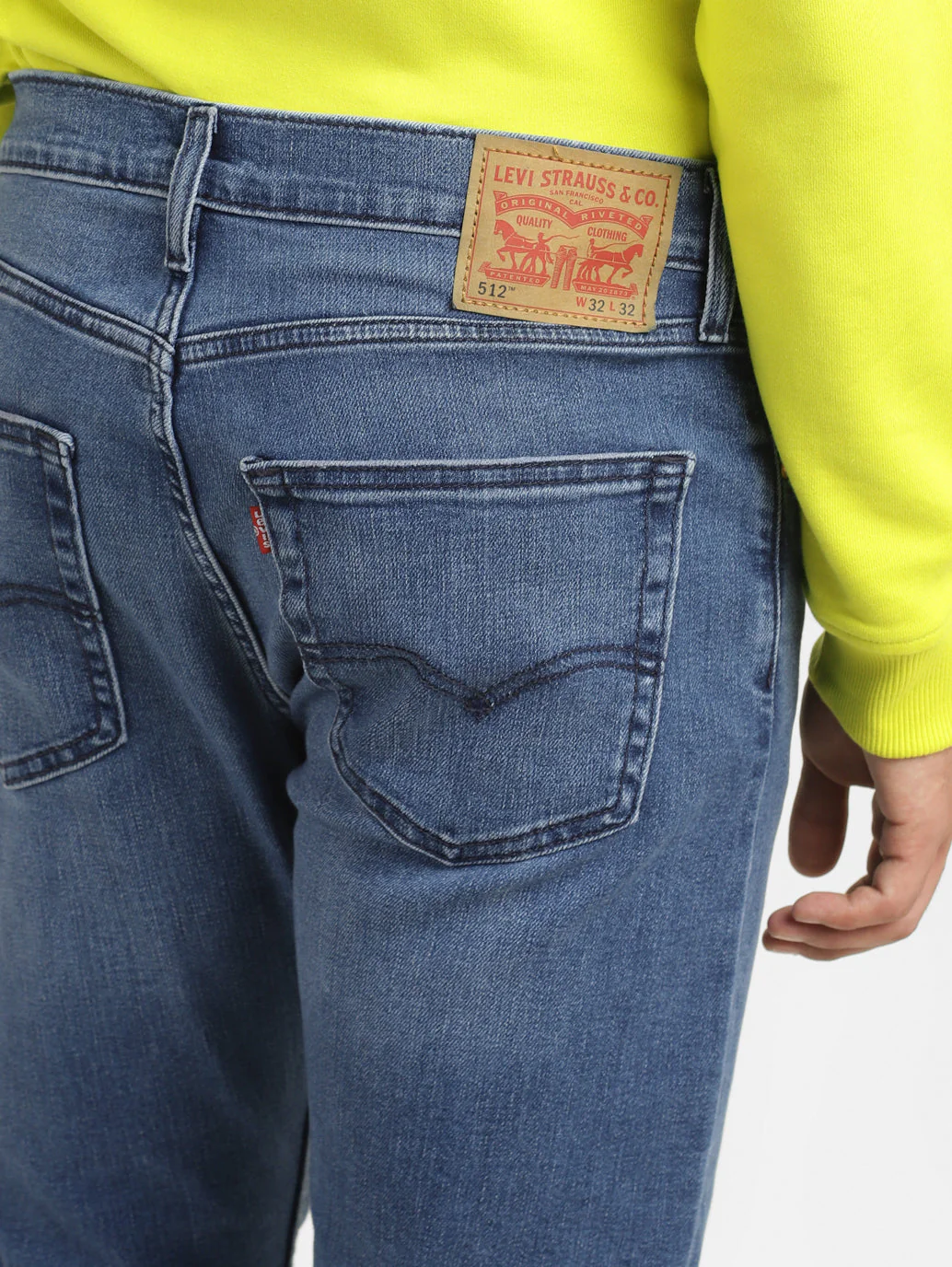 Men's 512 Blue Slim Tapered Fit Mid Rise Jeans - Image 6