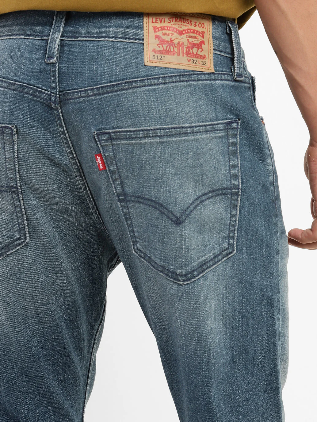 Men's 512 Blue Slim Tapered Fit Mid Rise Jeans - Image 7