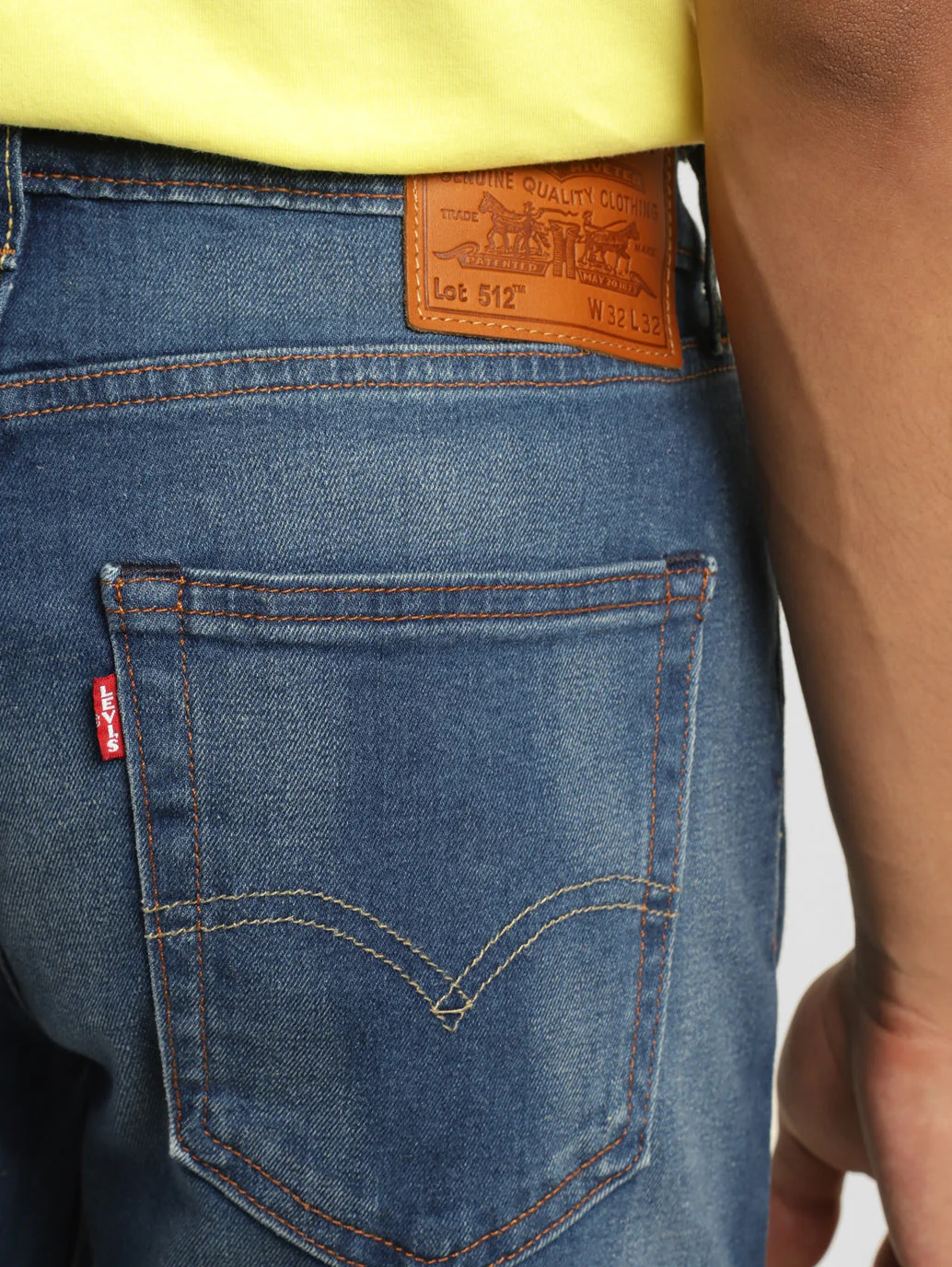 Men's 512 Blue Slim Tapered Fit Mid Rise Jeans - Image 7