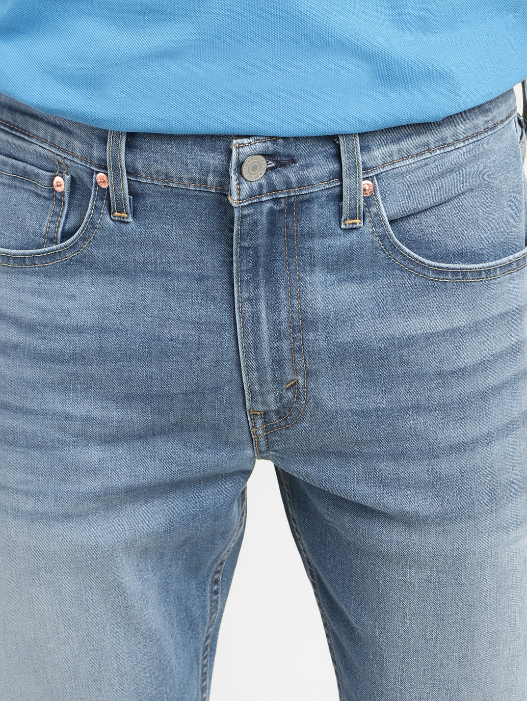 Men's 512 Blue Slim Tapered Fit Mid Rise Jeans - Image 6