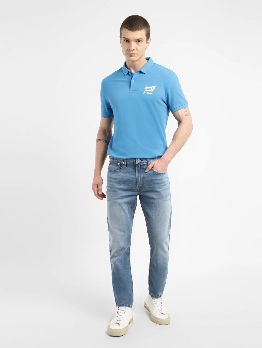 Men's 512 Blue Slim Tapered Fit Mid Rise Jeans - Image 8