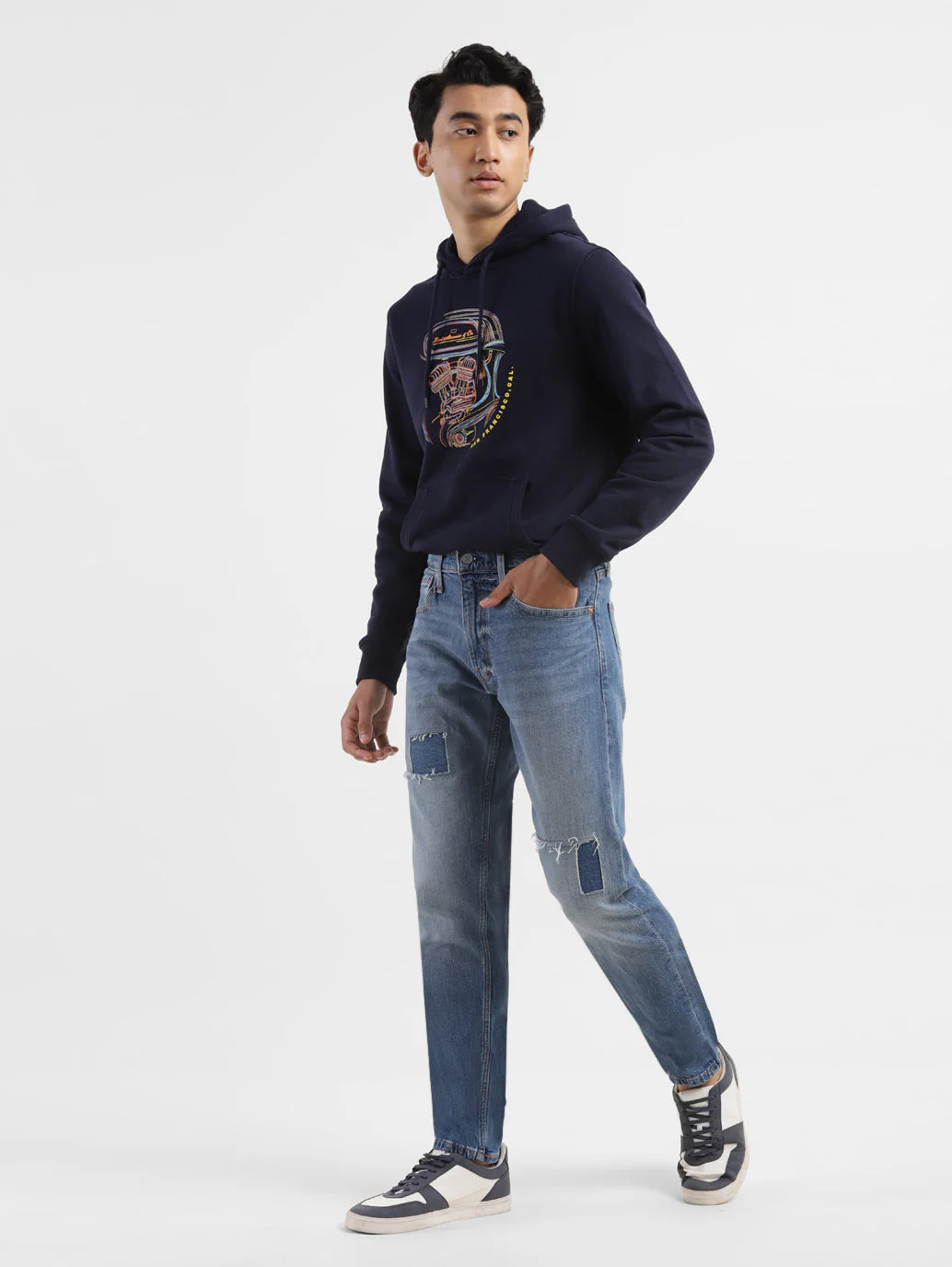Men's 512 Blue Slim Tapered Fit Mid Rise Jeans - Image 8