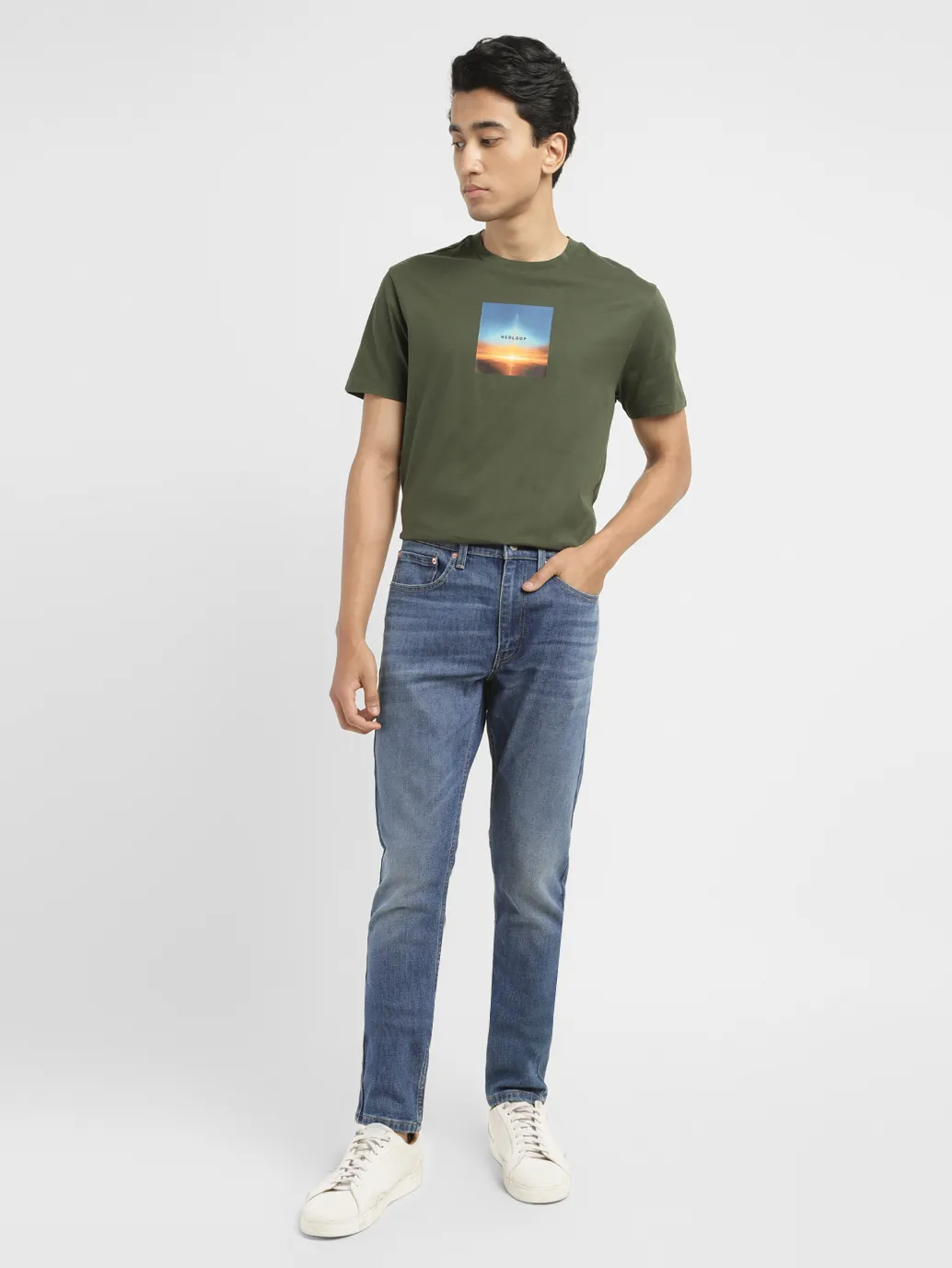 Men's 512 Blue Slim Tapered Fit Mid Rise Jeans - Image 9