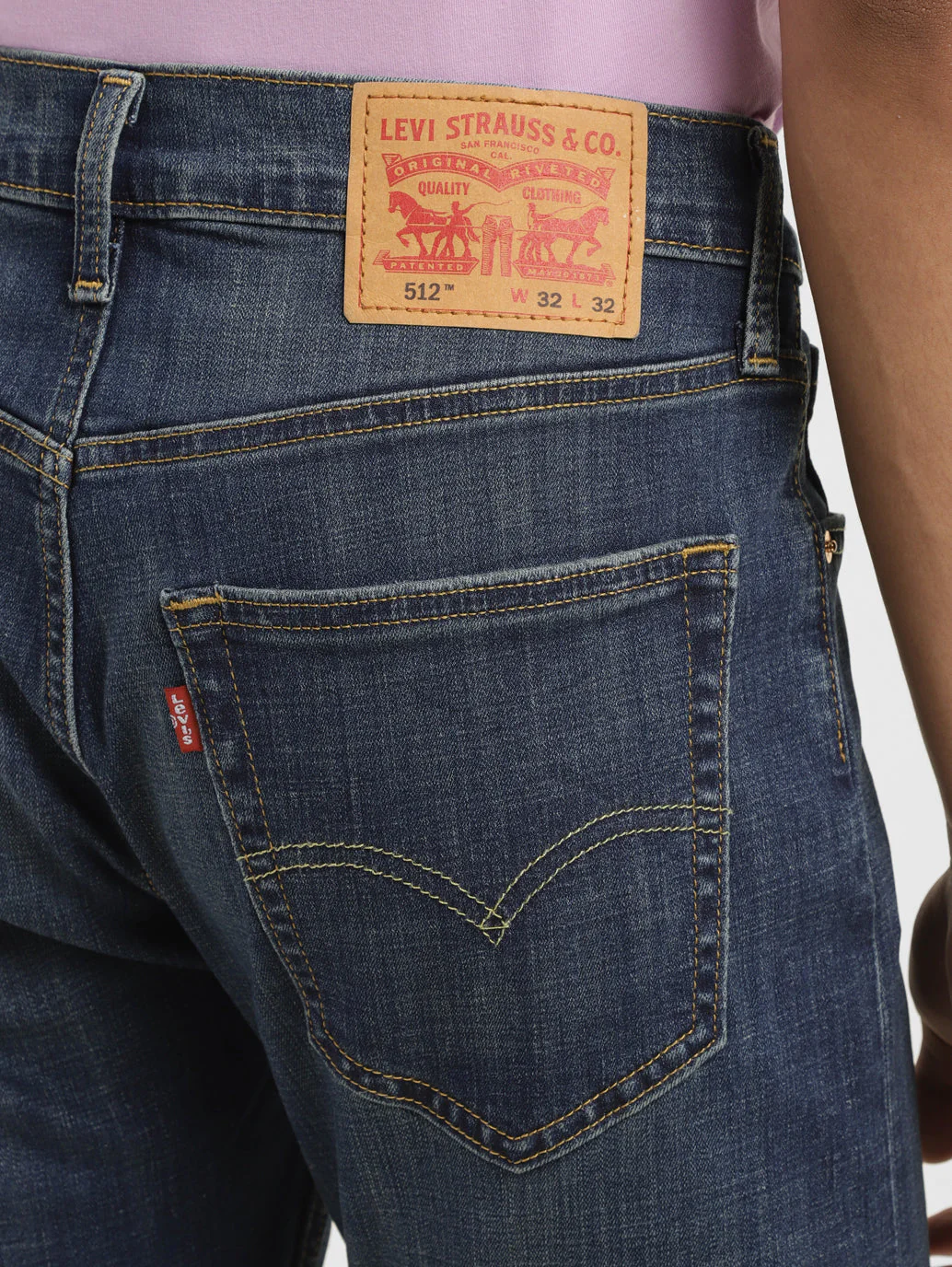 Men's 512 Blue Slim Tapered Fit Mid Rise Jeans - Image 6