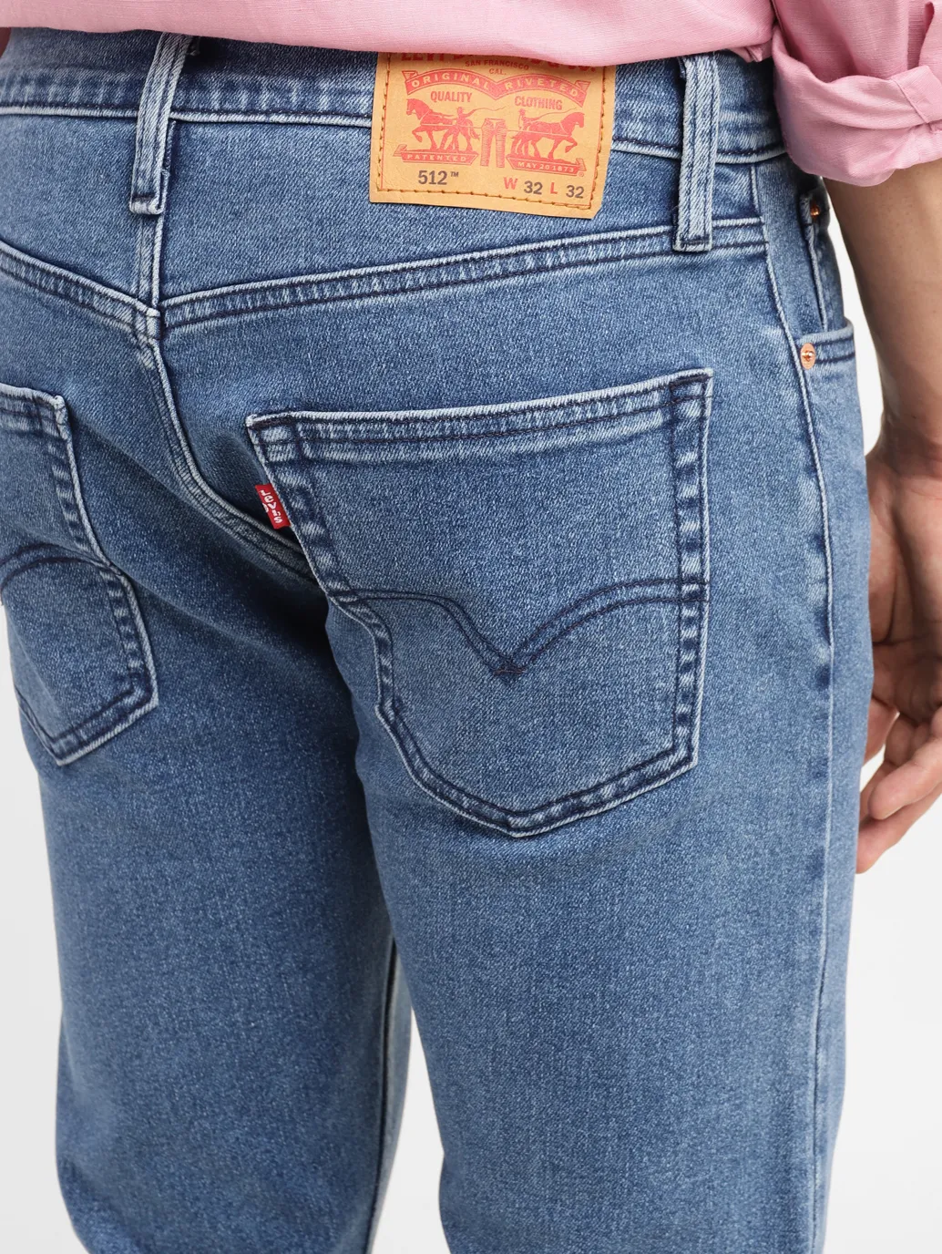 Men's 512 Blue Slim Tapered Fit Mid Rise Jeans - Image 7