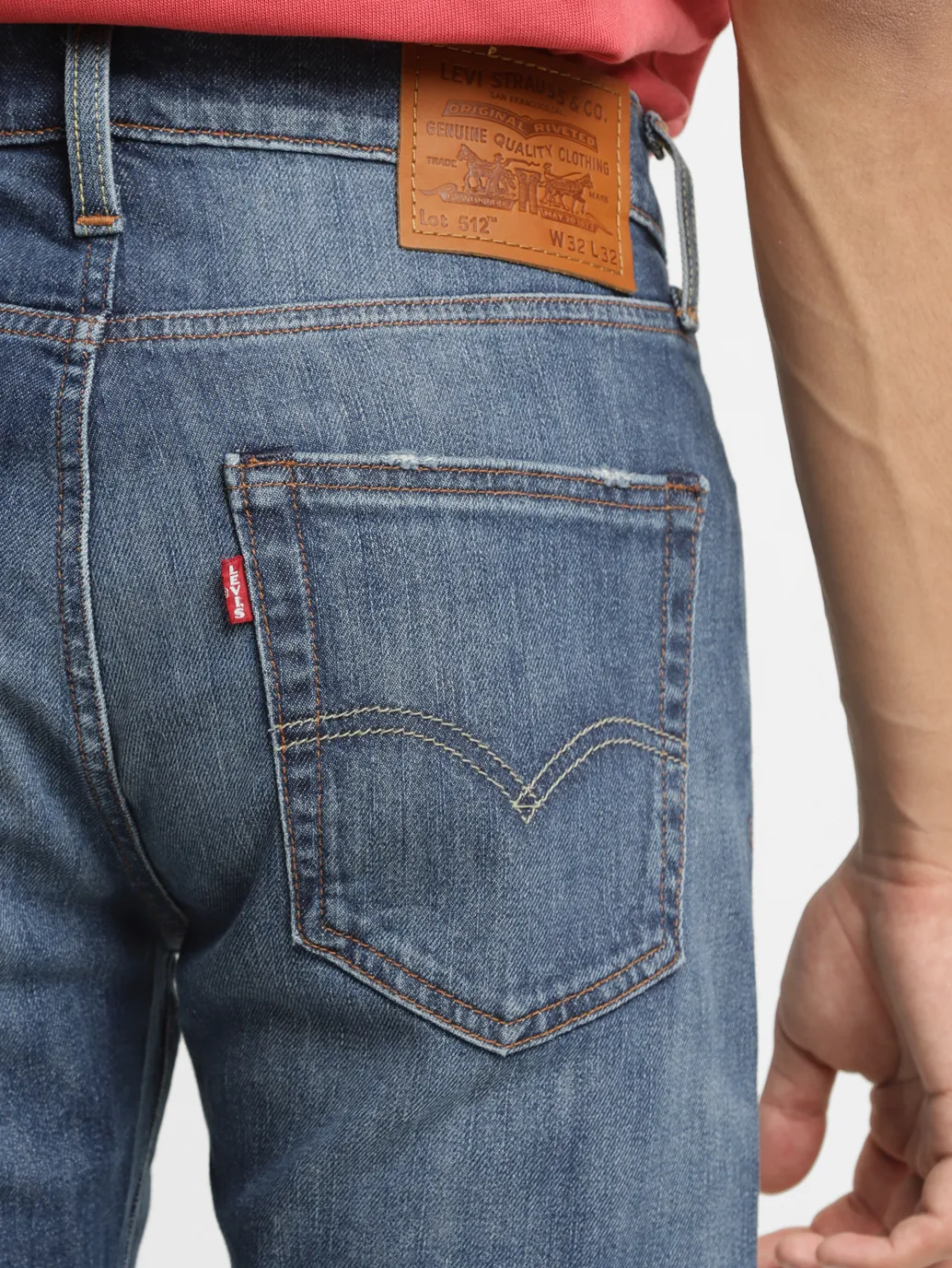 Men's 512 Blue Slim Tapered Fit Mid Rise Jeans - Image 7