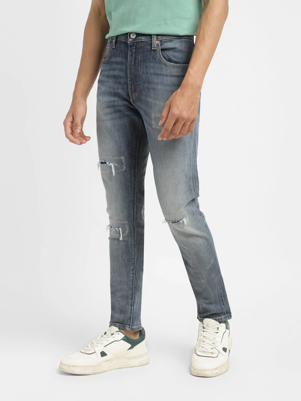 Men's 512 Blue Slim Tapered Fit Mid Rise Jeans - Image 6
