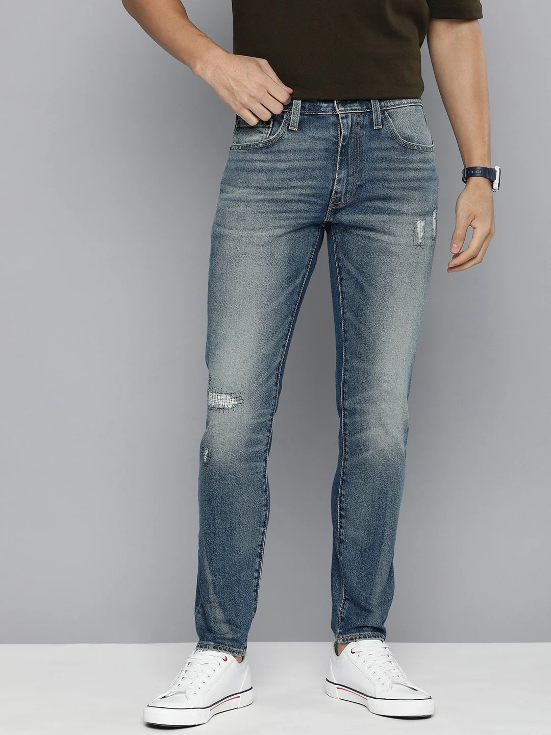 Men's 512 Blue Slim Tapered Fit Mid Rise Jeans - Image 2