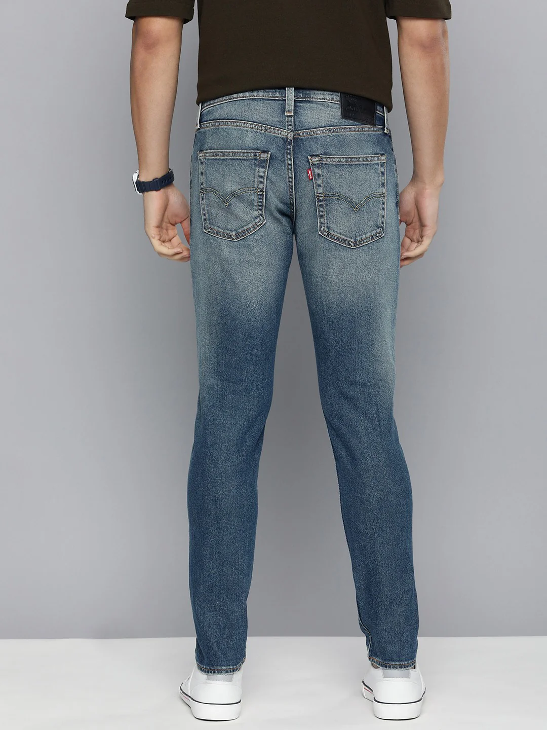 Men's 512 Blue Slim Tapered Fit Mid Rise Jeans - Image 3