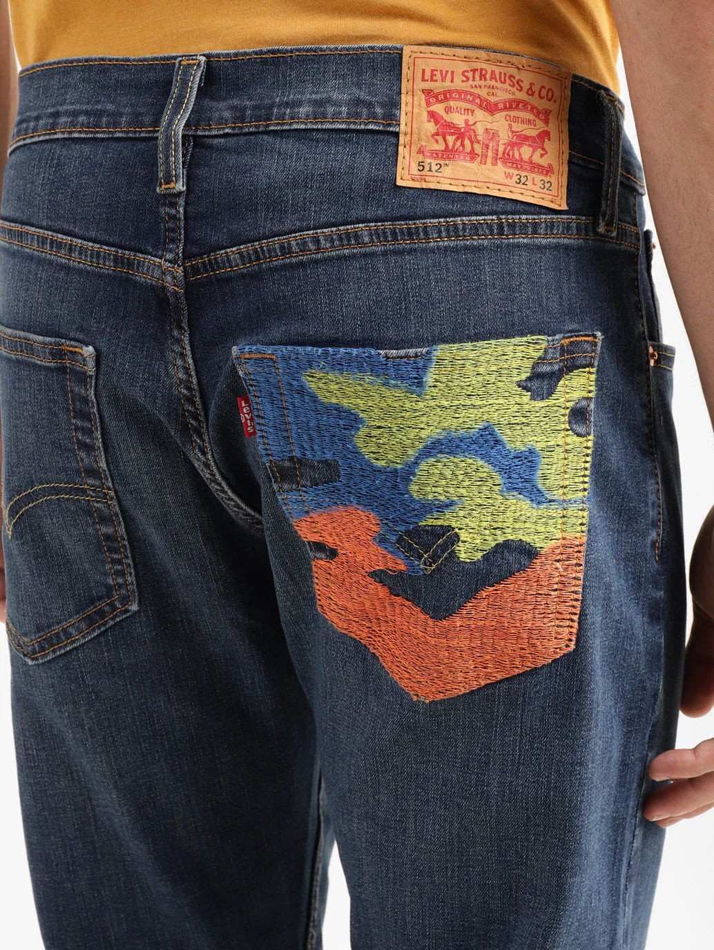 Men's 512 Blue Slim Tapered Fit Mid Rise Jeans - Image 6
