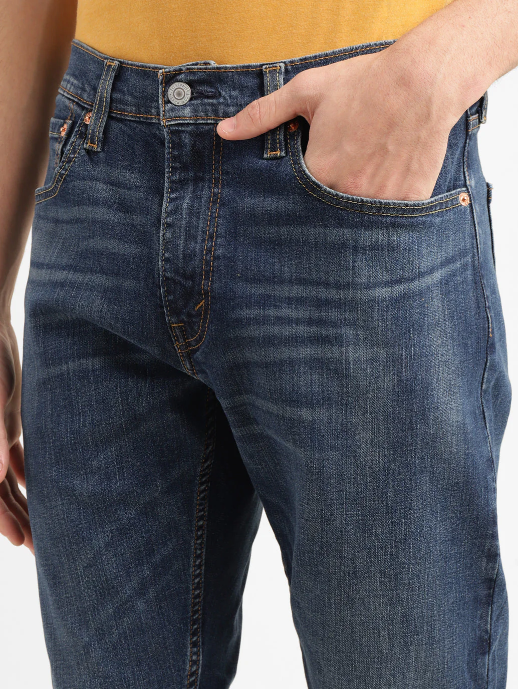 Men's 512 Blue Slim Tapered Fit Mid Rise Jeans - Image 7