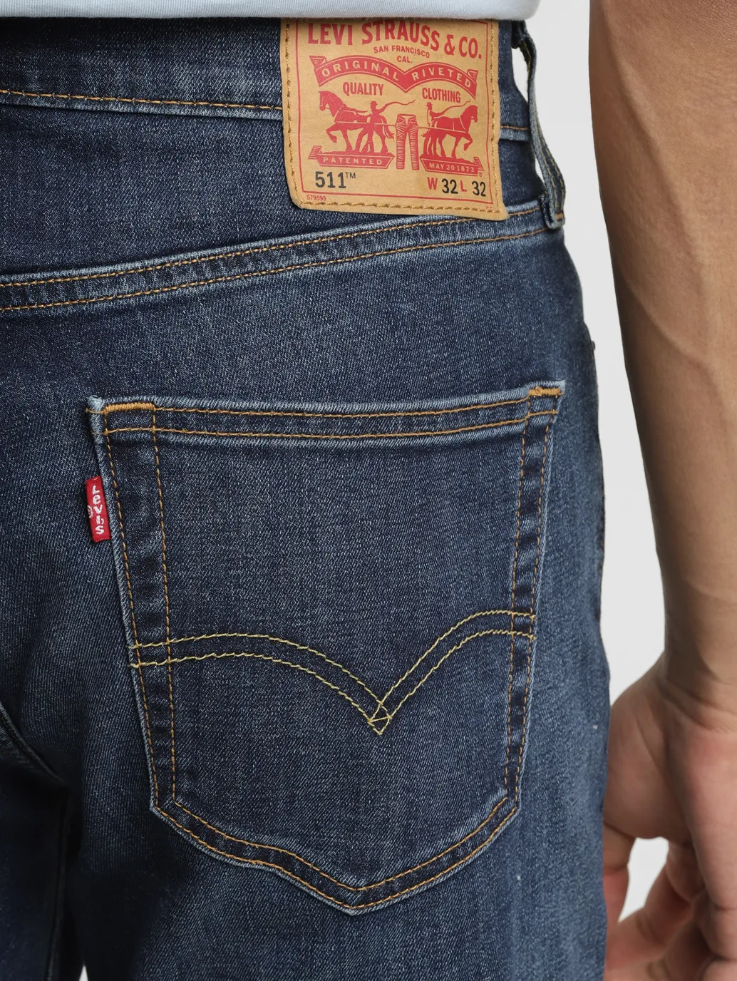Men's 512 Blue Slim Tapered Fit Mid Rise Jeans - Image 7
