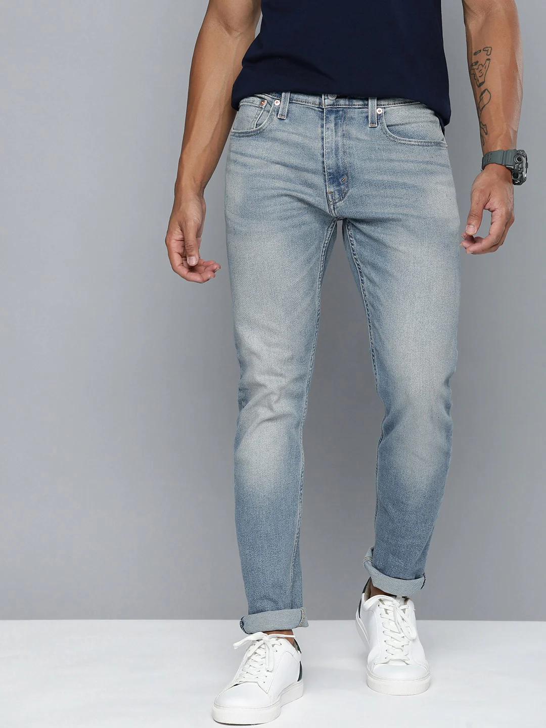 Men's 512 Blue Slim Tapered Fit Mid Rise Jeans - Image 3