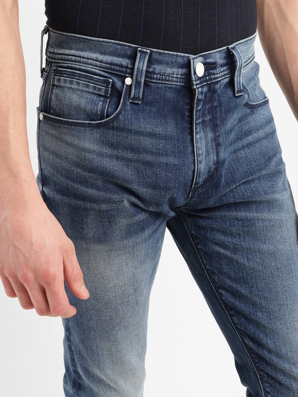 Men's 512 Indigo Slim Tapered Fit Mid Rise Jeans - Image 7