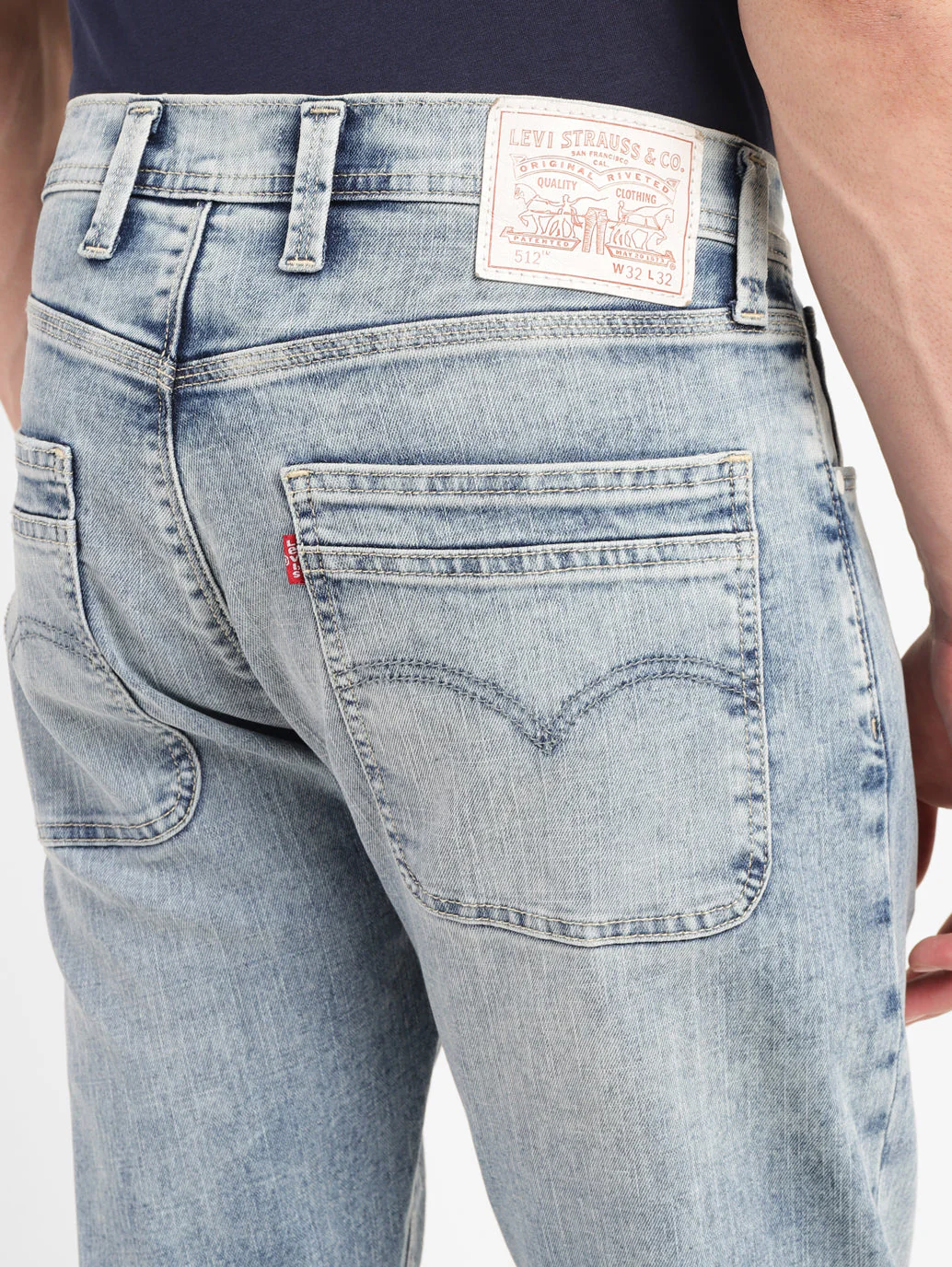 Men's 512 Blue Slim Tapered Fit Mid Rise Jeans - Image 6