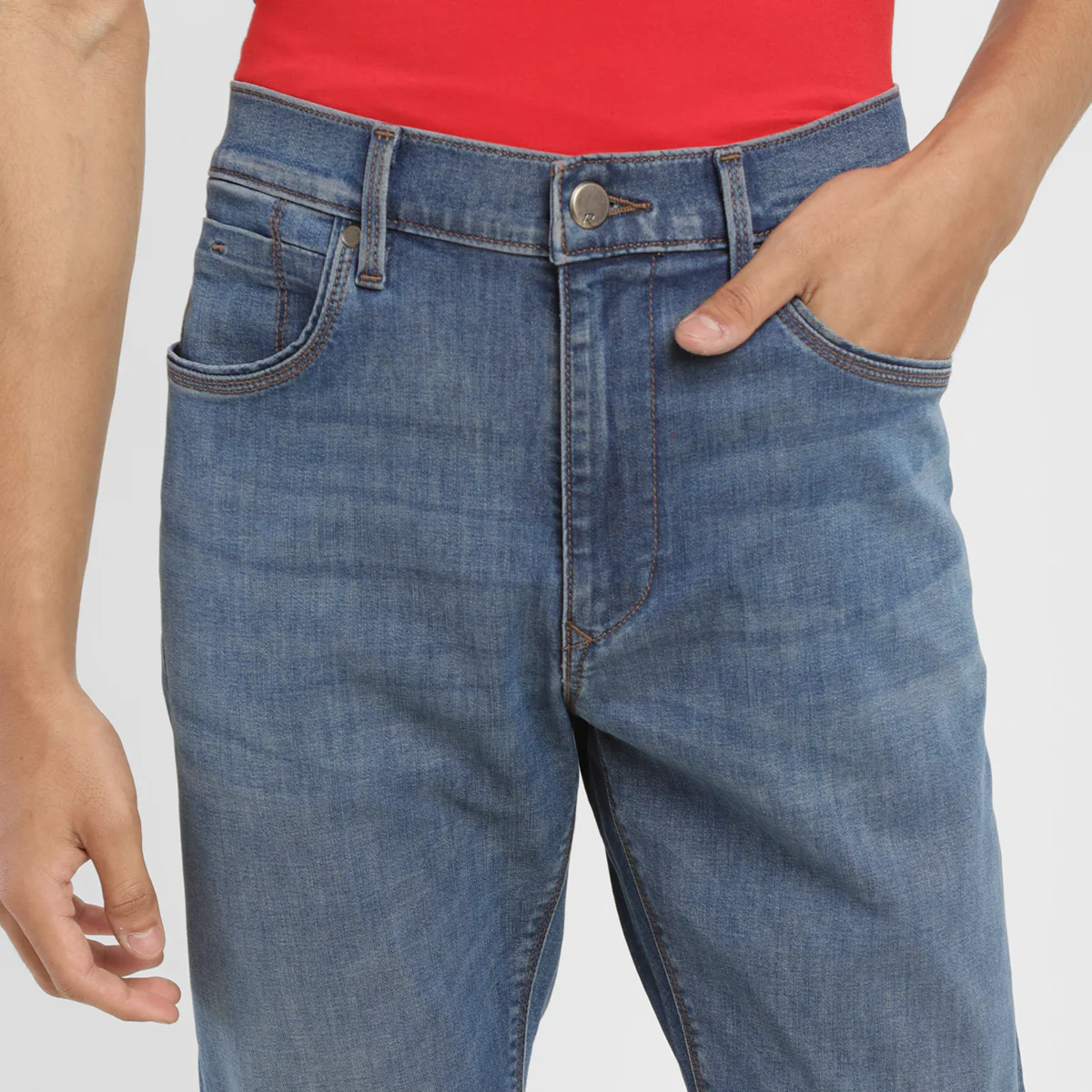 Men's Redloop 512 Blue Slim Tapered Fit Mid Rise Jeans - Image 5