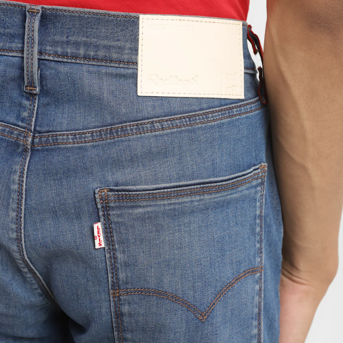Men's Redloop 512 Blue Slim Tapered Fit Mid Rise Jeans - Image 6