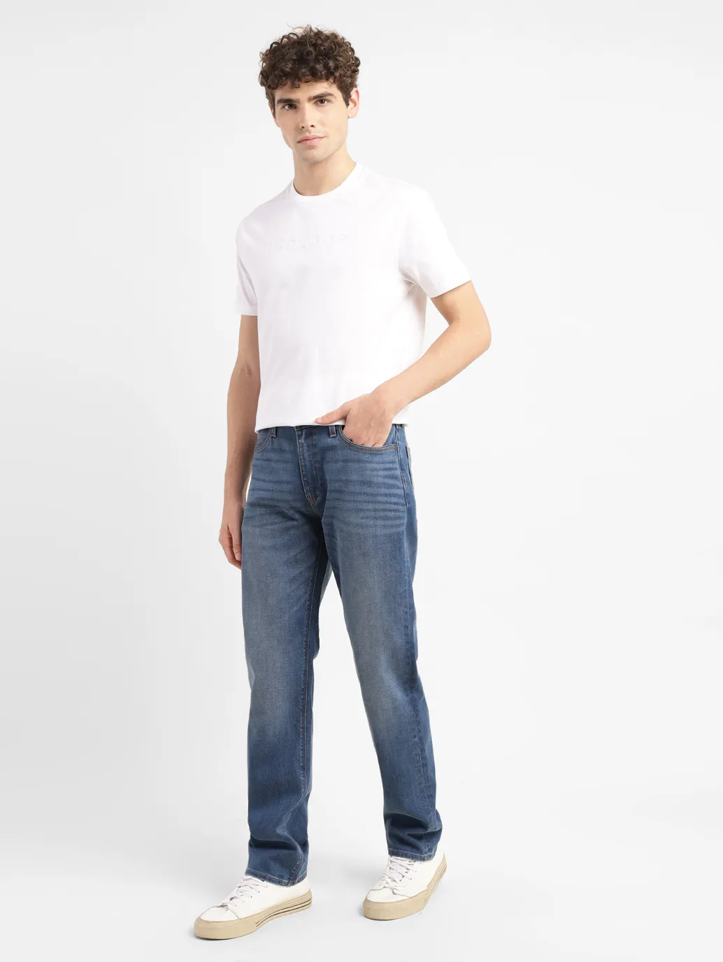 Men's Redloop 512 Blue Slim Tapered Fit Mid Rise Jeans - Image 8
