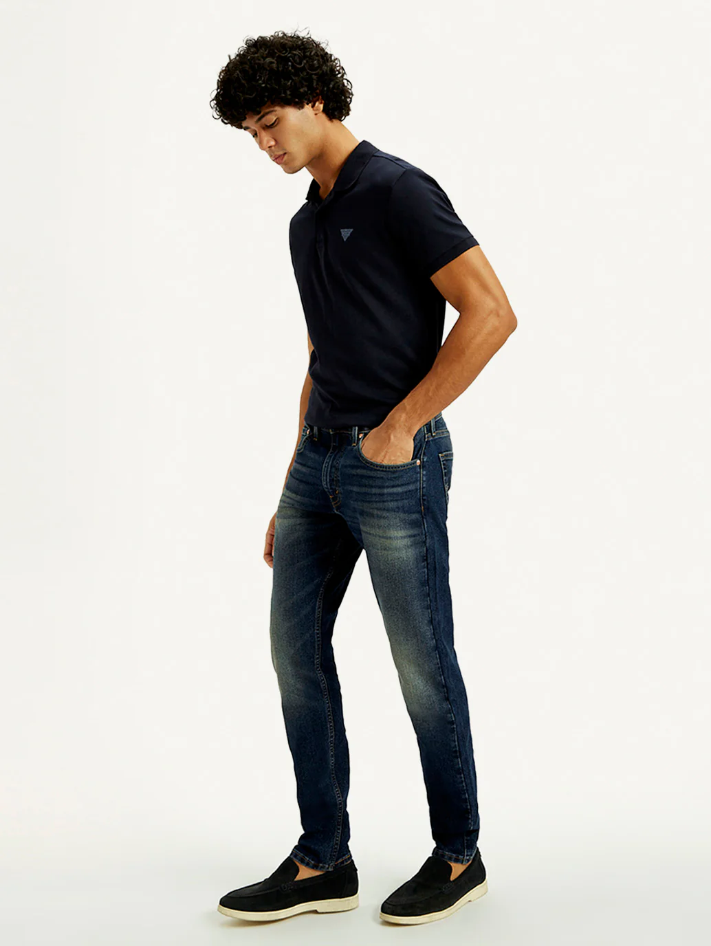 Men's Tinted 512 Med Indigo Slim Tapered Fit Mid Rise Jeans - Image 6