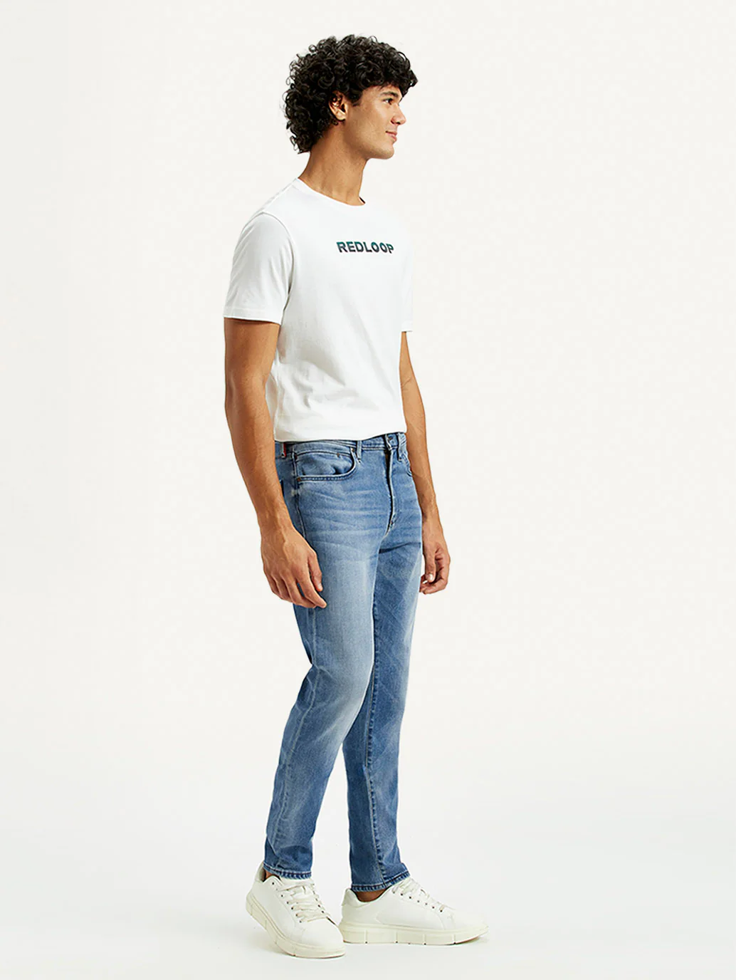 Men's Redloop 512 Indigo Slim Tapered Fit Mid Rise Jeans - Image 6