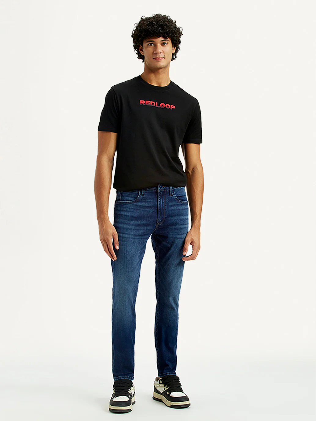 Men's Redloop 512 Indigo Slim Tapered Fit Mid Rise Jeans - Image 2