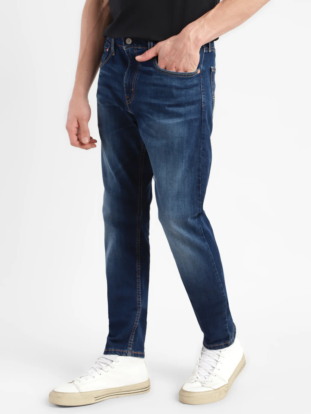 Men's 512 Navy Blue Slim Tapered Fit Mid Rise Jeans - Image 5