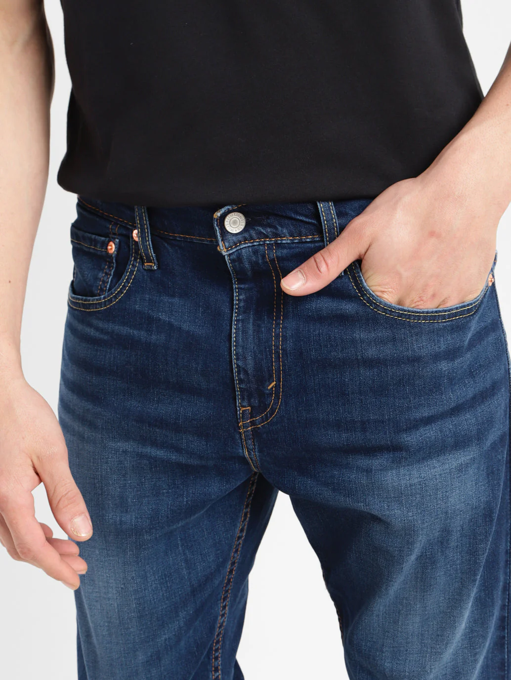 Men's 512 Navy Blue Slim Tapered Fit Mid Rise Jeans - Image 6