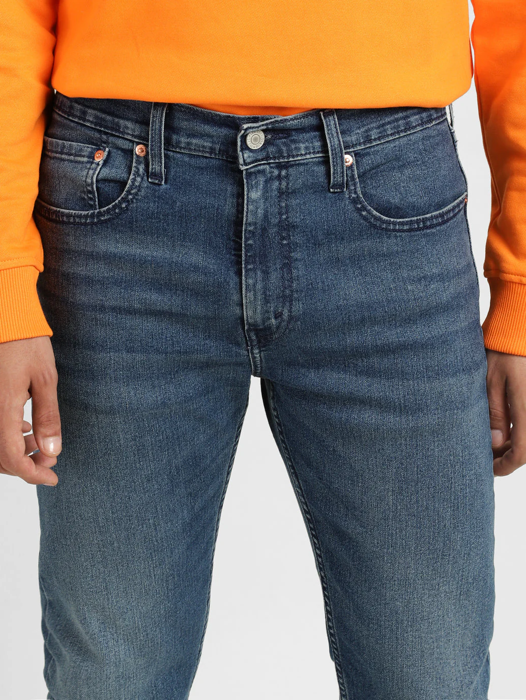 Men's 512 Blue Slim Tapered Fit Mid Rise Jeans - Image 6