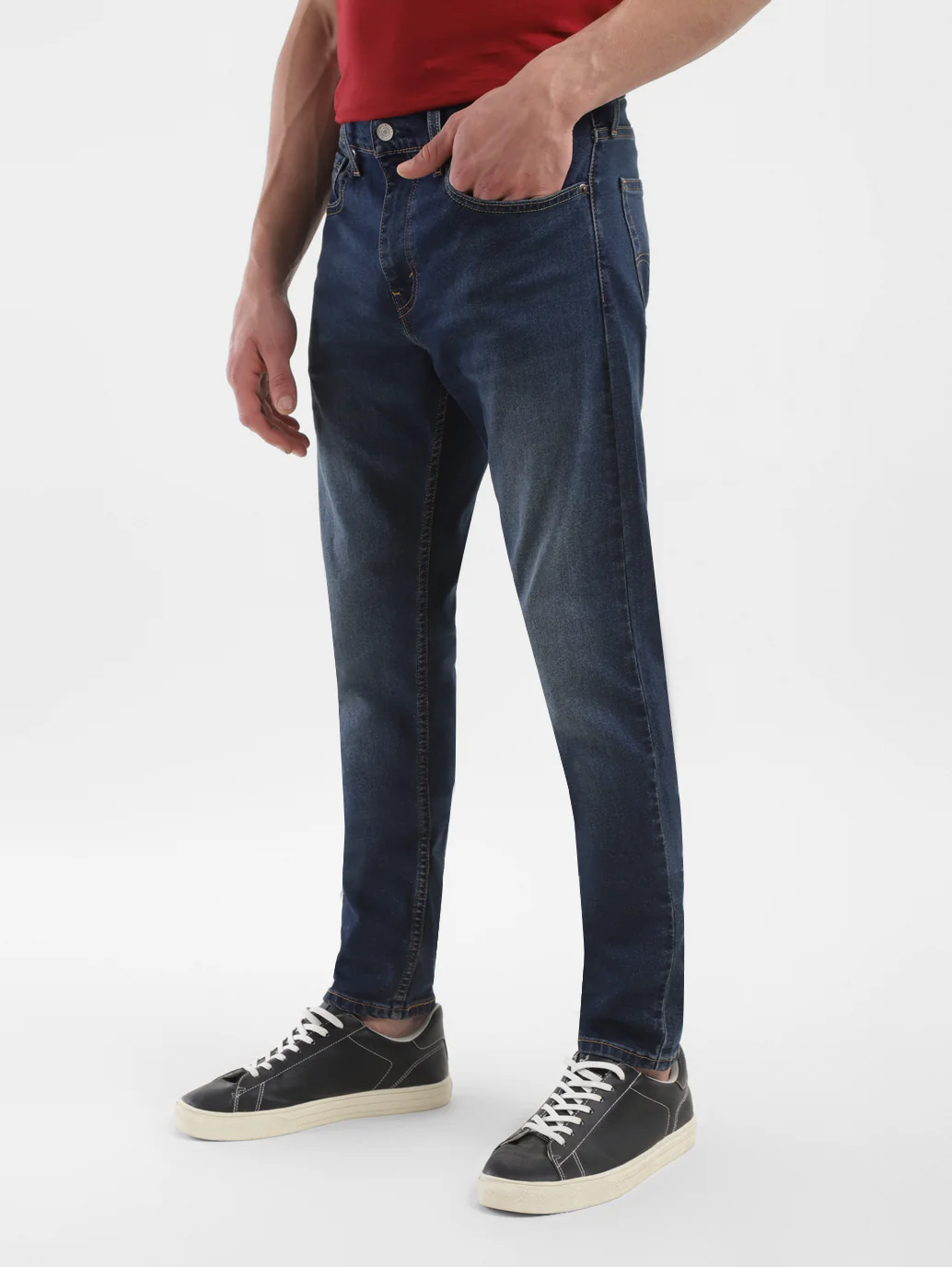 Men's 512 Navy Blue Slim Tapered Fit Mid Rise Jeans - Image 6