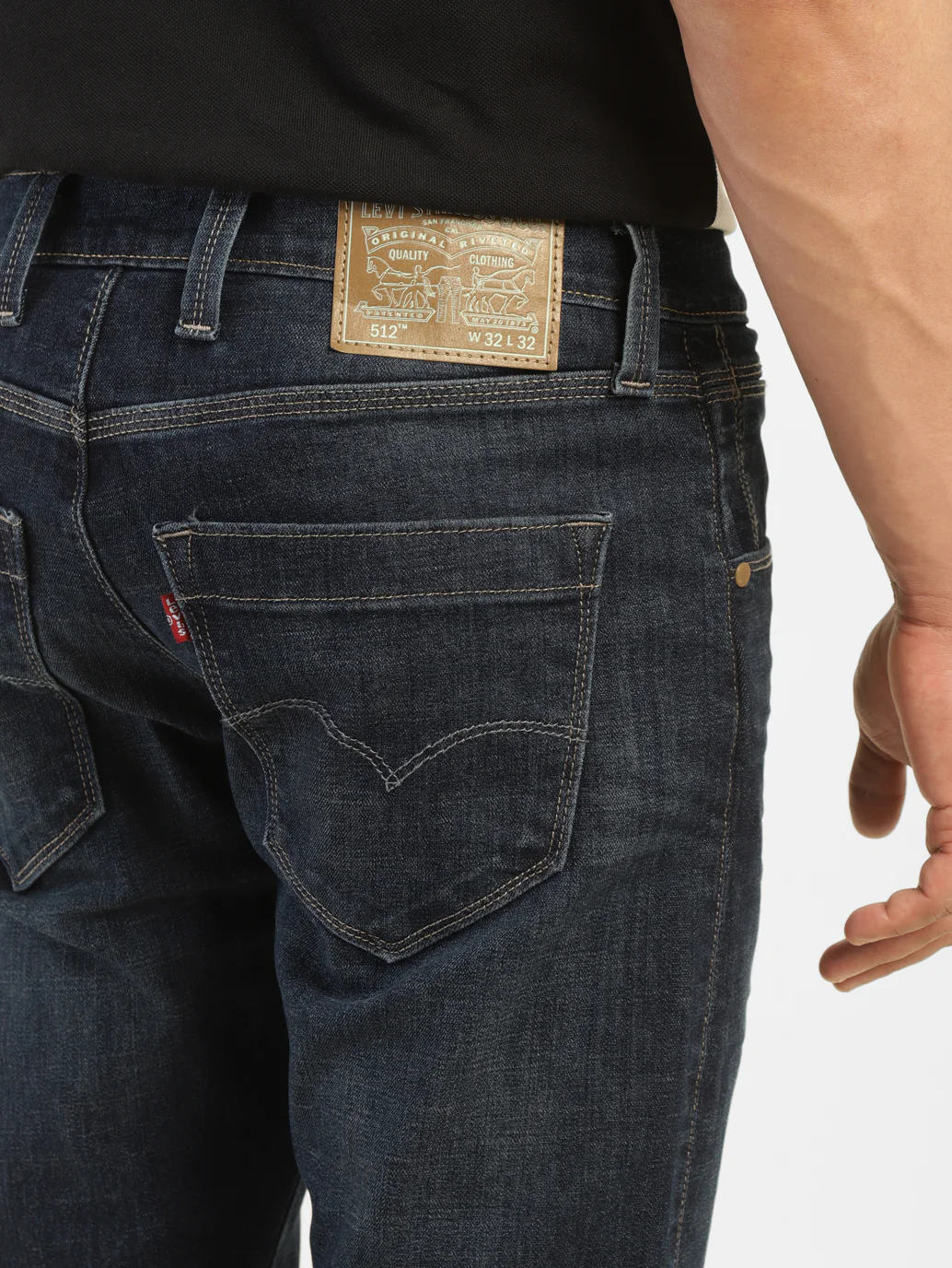 Men's 512 Navy Blue Slim Tapered Fit Mid Rise Jeans - Image 7