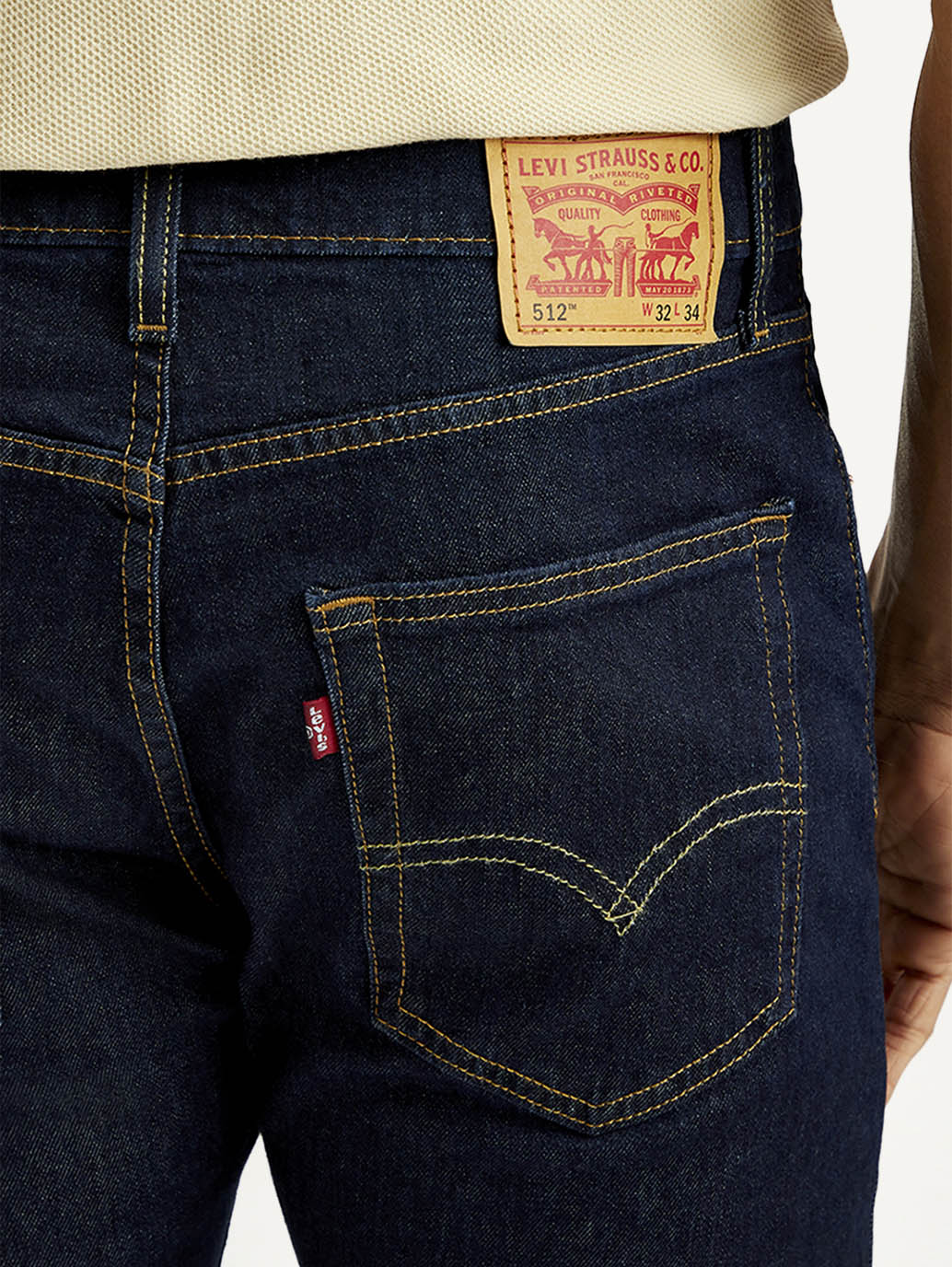 Men's 512 Navy Slim Tapered Fit Mid Rise Jeans - Image 5