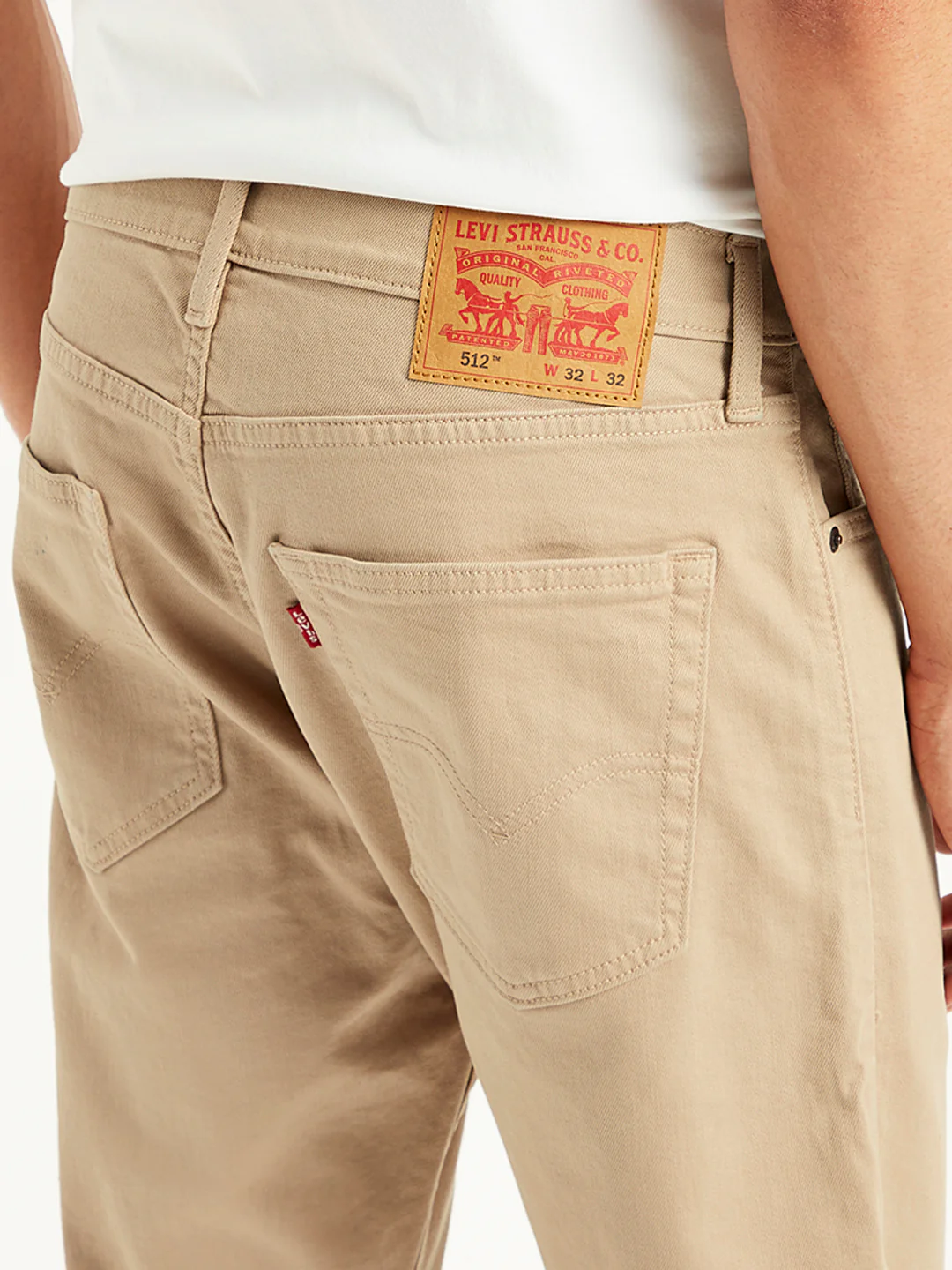 Men's 512 Beige Slim Tapered Fit Mid Rise Jeans - Image 5